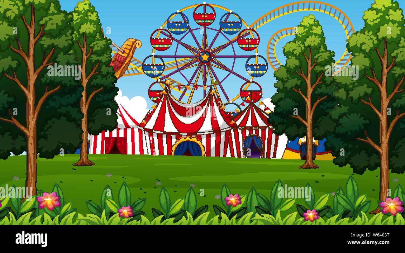 Amusement park nature scene illustration Stock Vector Image & Art - Alamy