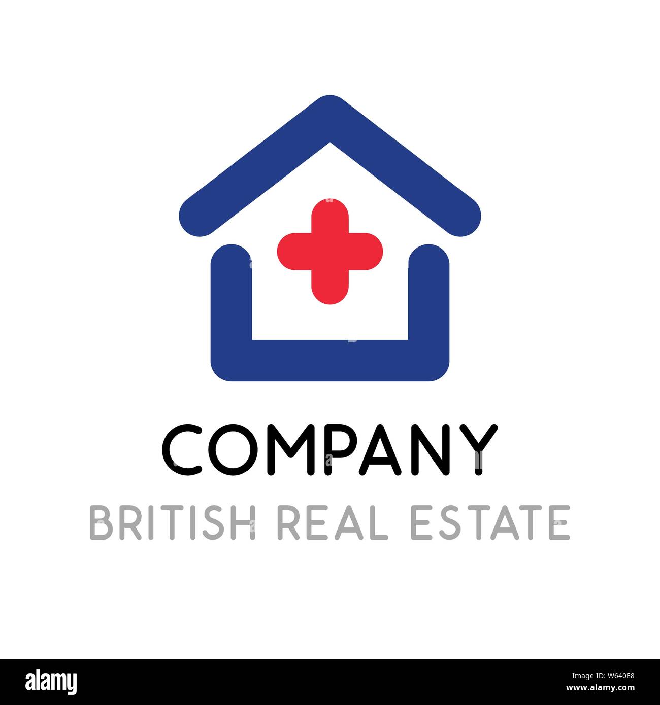 Vector logotype template for British Real Estate company. Stock Vector