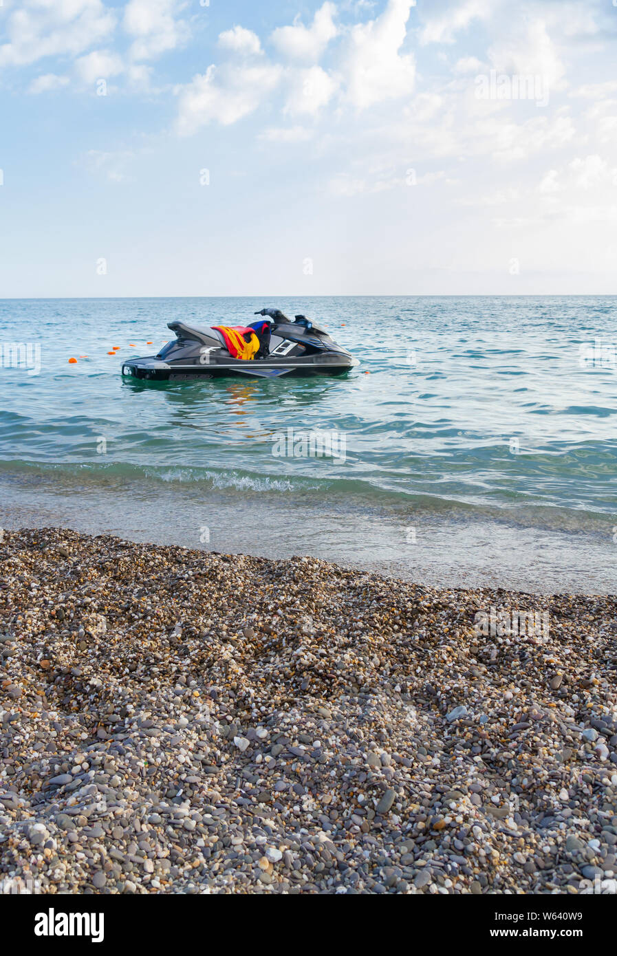 Jet ski on the black sea in summer Stock Photo - Alamy