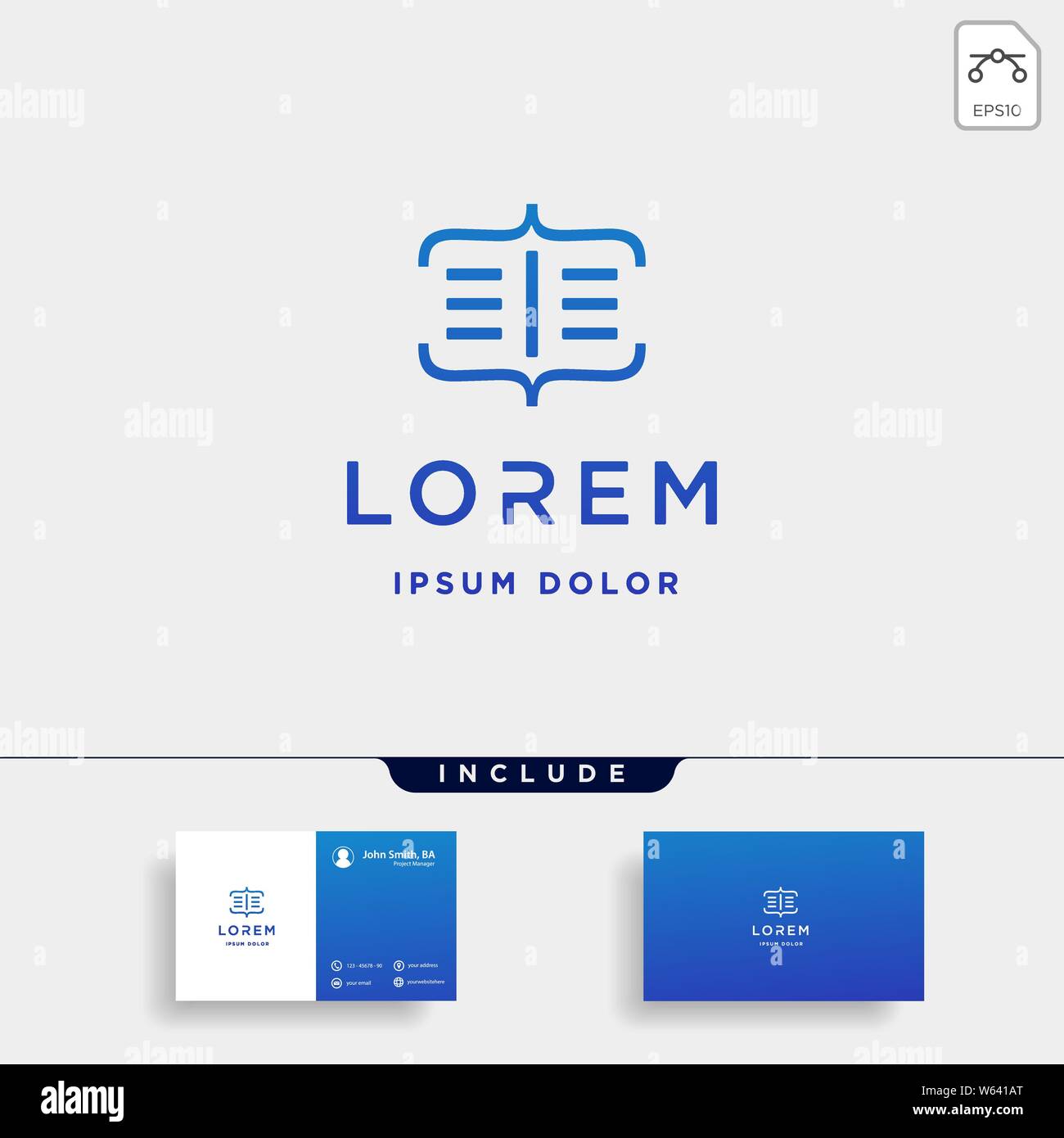 code book logo template design learn computer Stock Vector