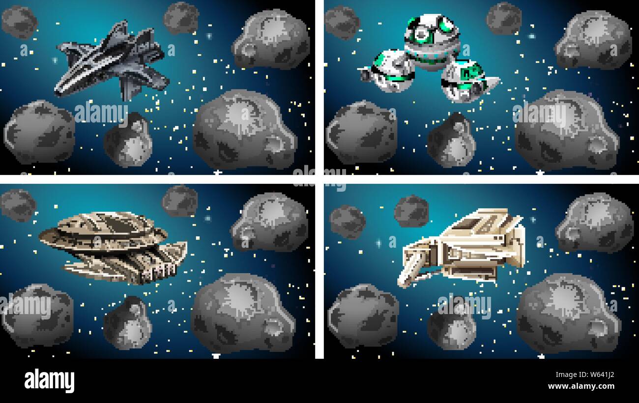 Set of space ships illustration Stock Vector Image & Art - Alamy