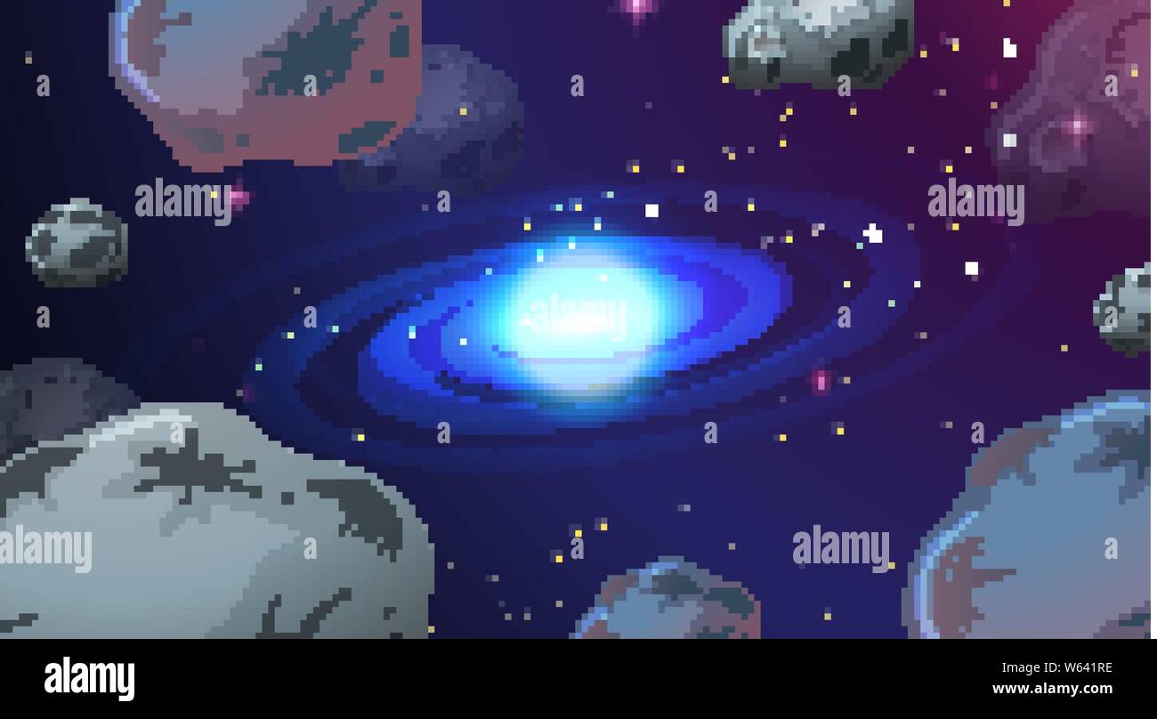 Asteroid space background scene illustration Stock Vector Image & Art ...