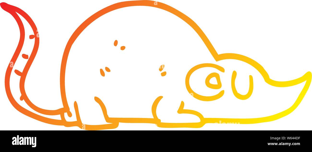 warm gradient line drawing of a cartoon mouse Stock Vector Image & Art ...