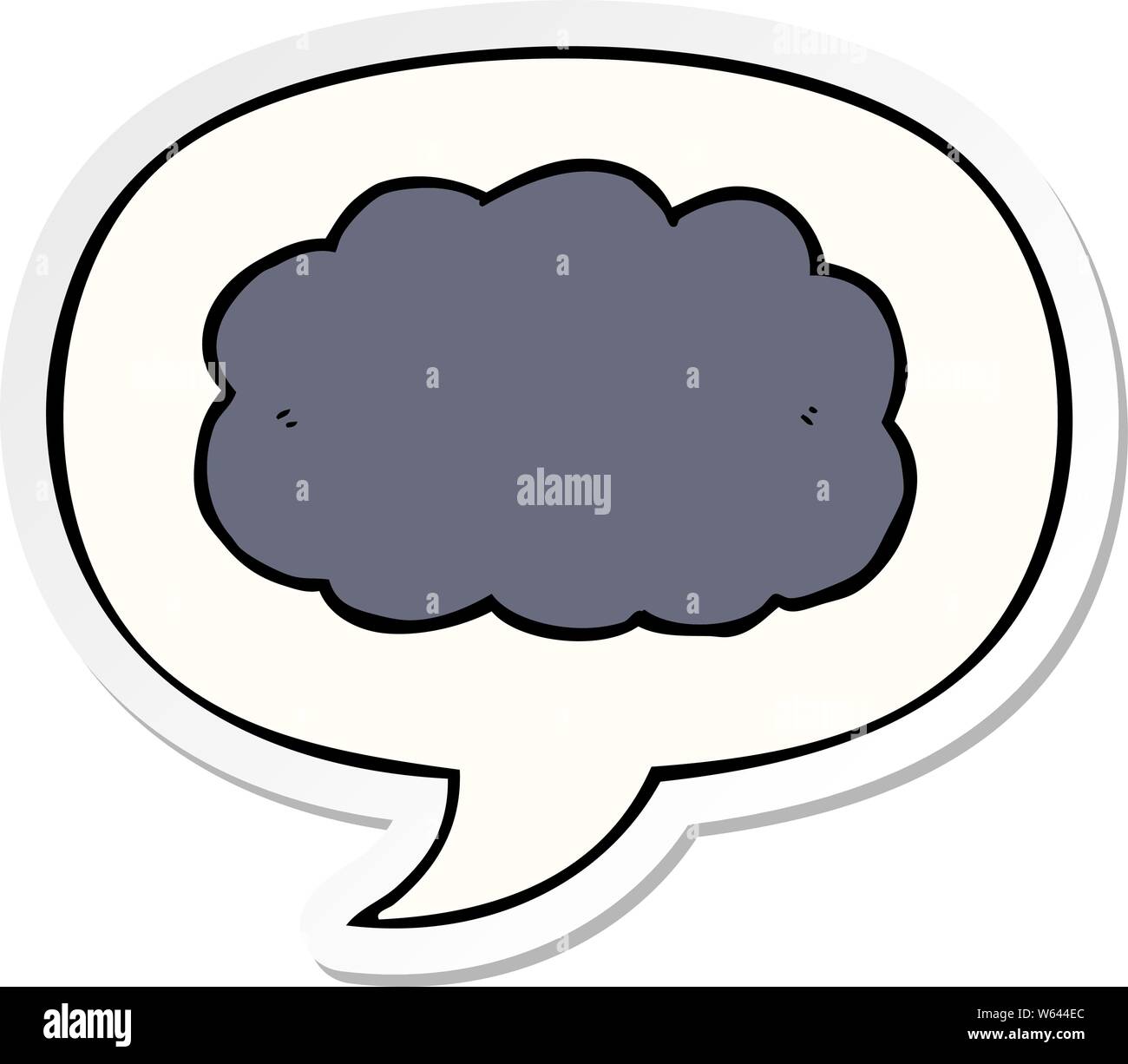 cartoon cloud with speech bubble sticker Stock Vector Image & Art - Alamy
