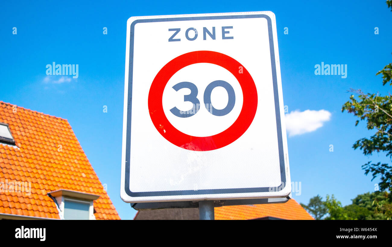 Traffic sign 30 km h speed hi-res stock photography and images - Alamy