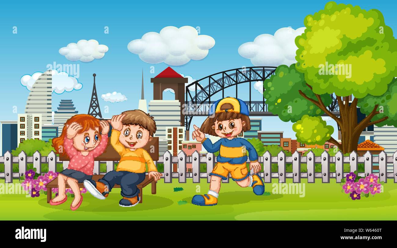 People in city park scene illustration Stock Vector Image & Art - Alamy
