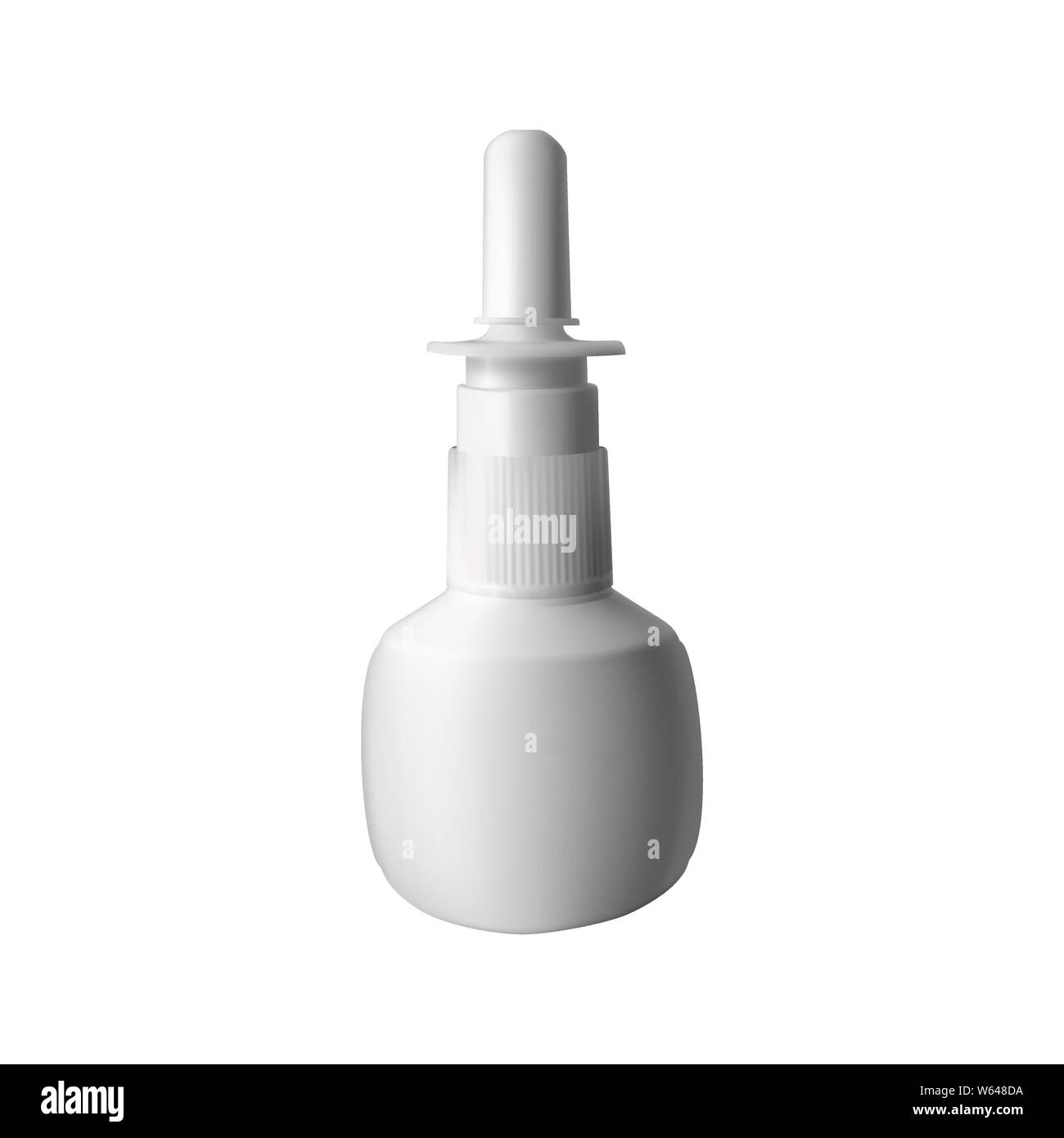Nasal spray. Plastic white sprayer bottle. Vector illustration Stock Vector