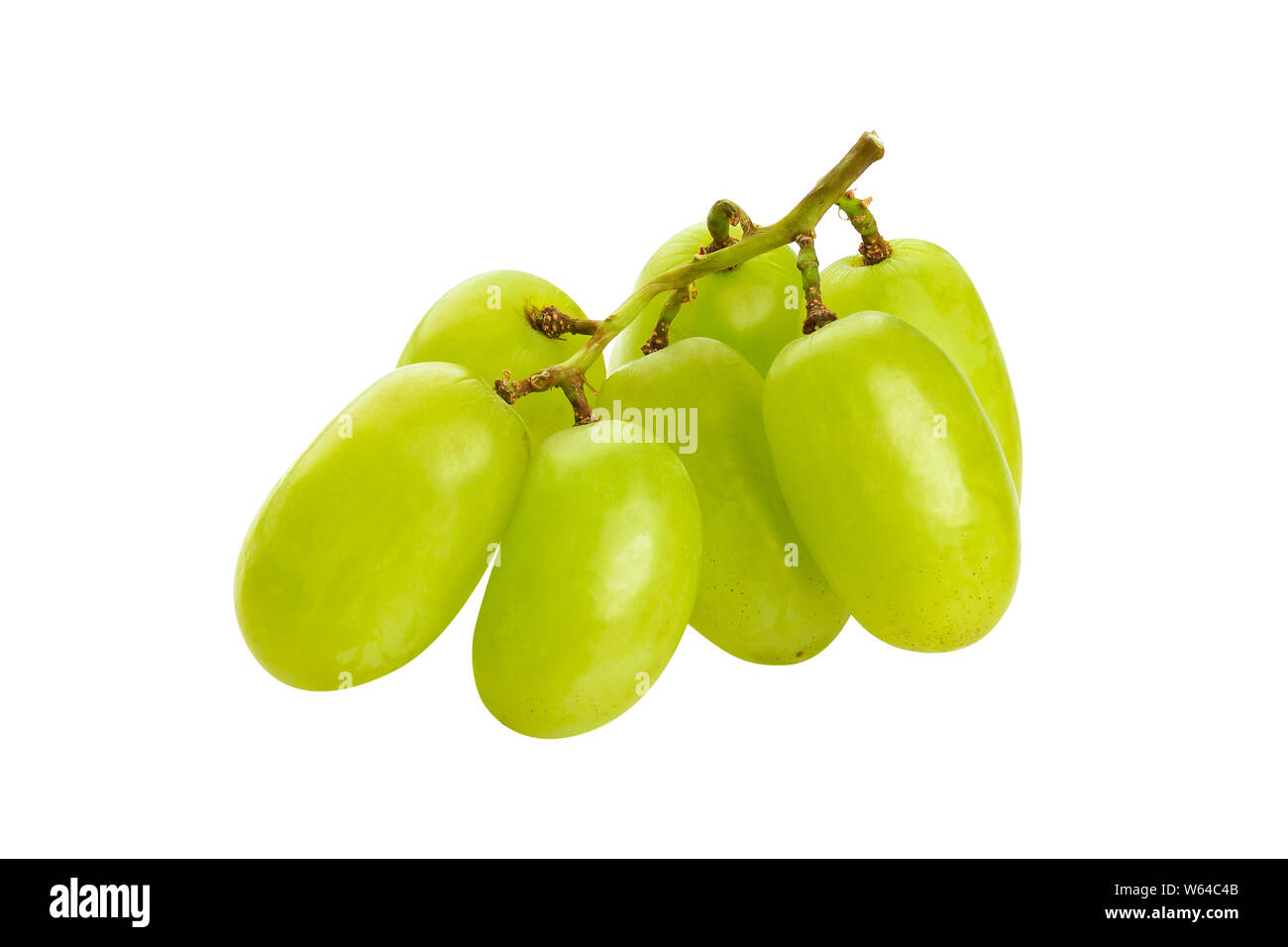 Green grape bunch isolated on white background with clipping path Stock Photo