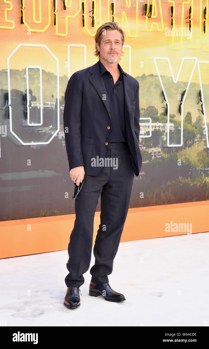 Brad Pitt. Once Upon A Time...In Hollywood. UK Premiere, Odeon Luxe,  Leicester Square, London. UK Stock Photo - Alamy