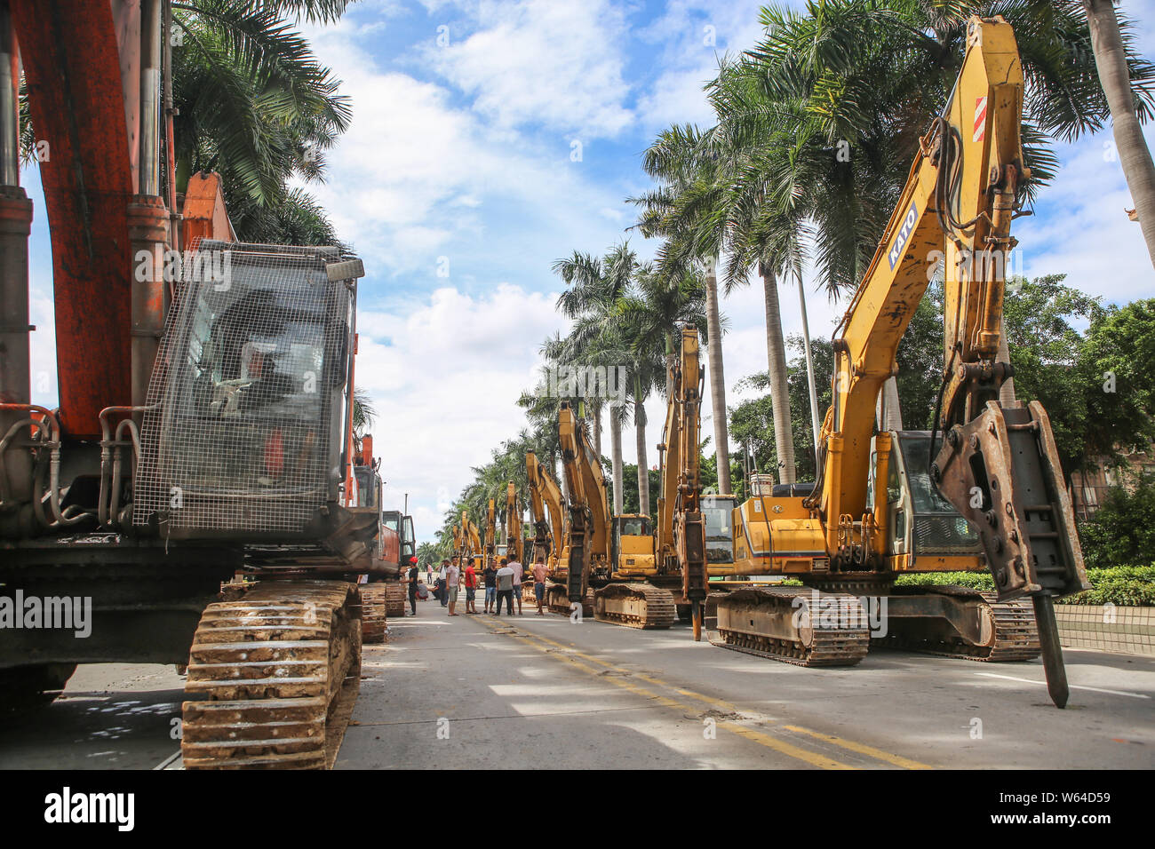  FILE Excavators Are Standby Before Demolishing Chikan Flyover In Zhanjiang City South China 