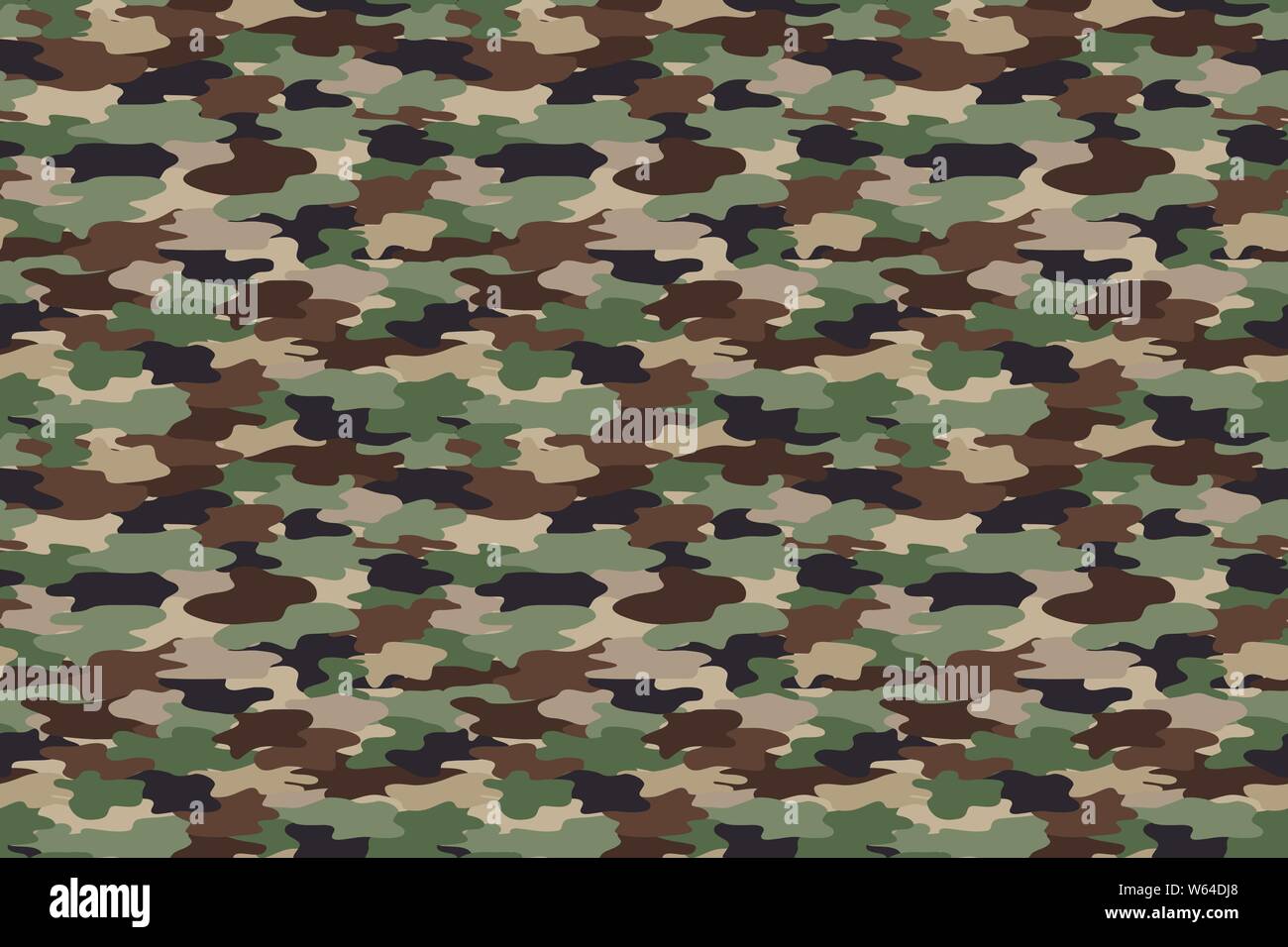 Green military color seamless print pattern. Army clothing. Vector illustration. Stock Vector