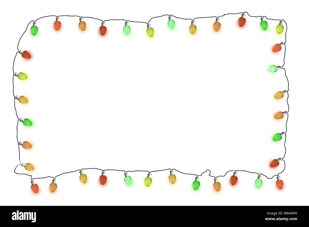 Lights garlands frame. Vector illustrayion. New Year. Stock Vector