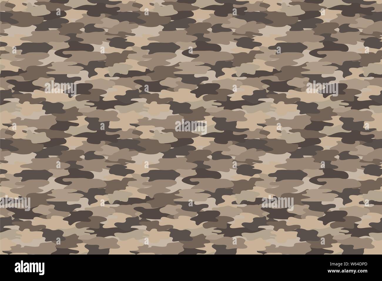 Brown beige military color seamless print pattern. Army clothing. Vector illustration. Stock Vector