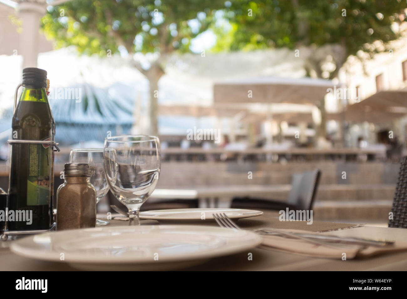 Pollenca town square, mallorca Stock Photo - Alamy