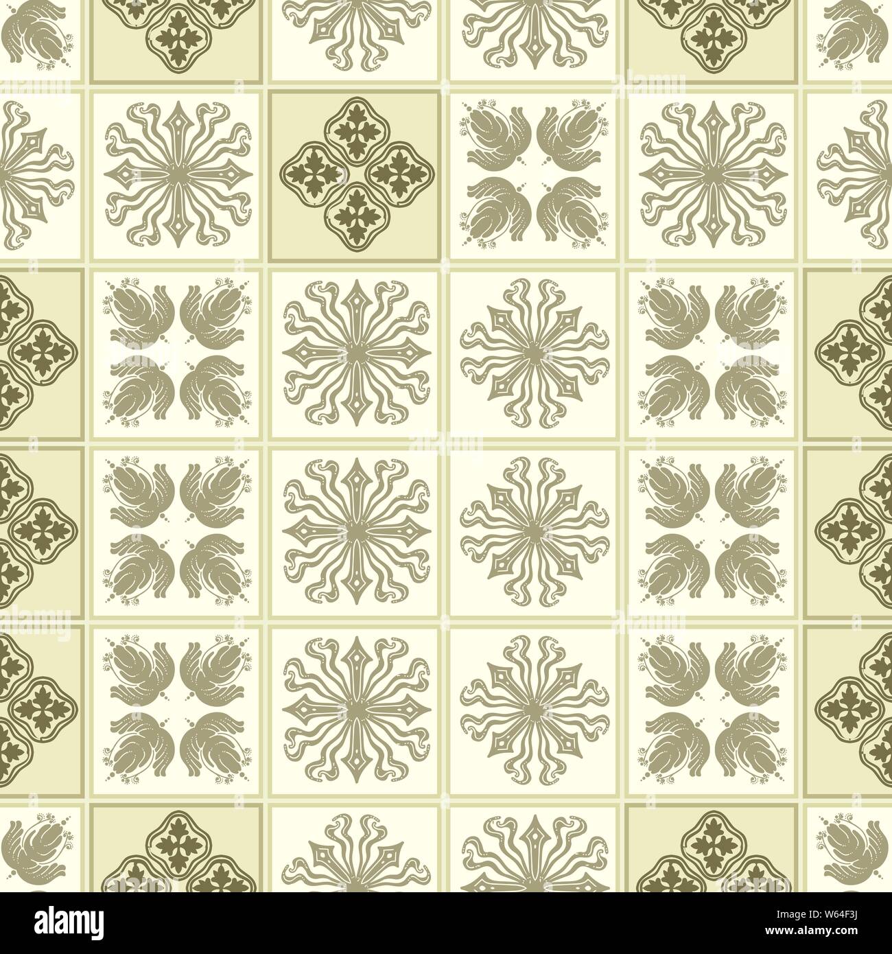 Vector ceramic tile pattern, abstract mosaic, seamless ornament Stock ...
