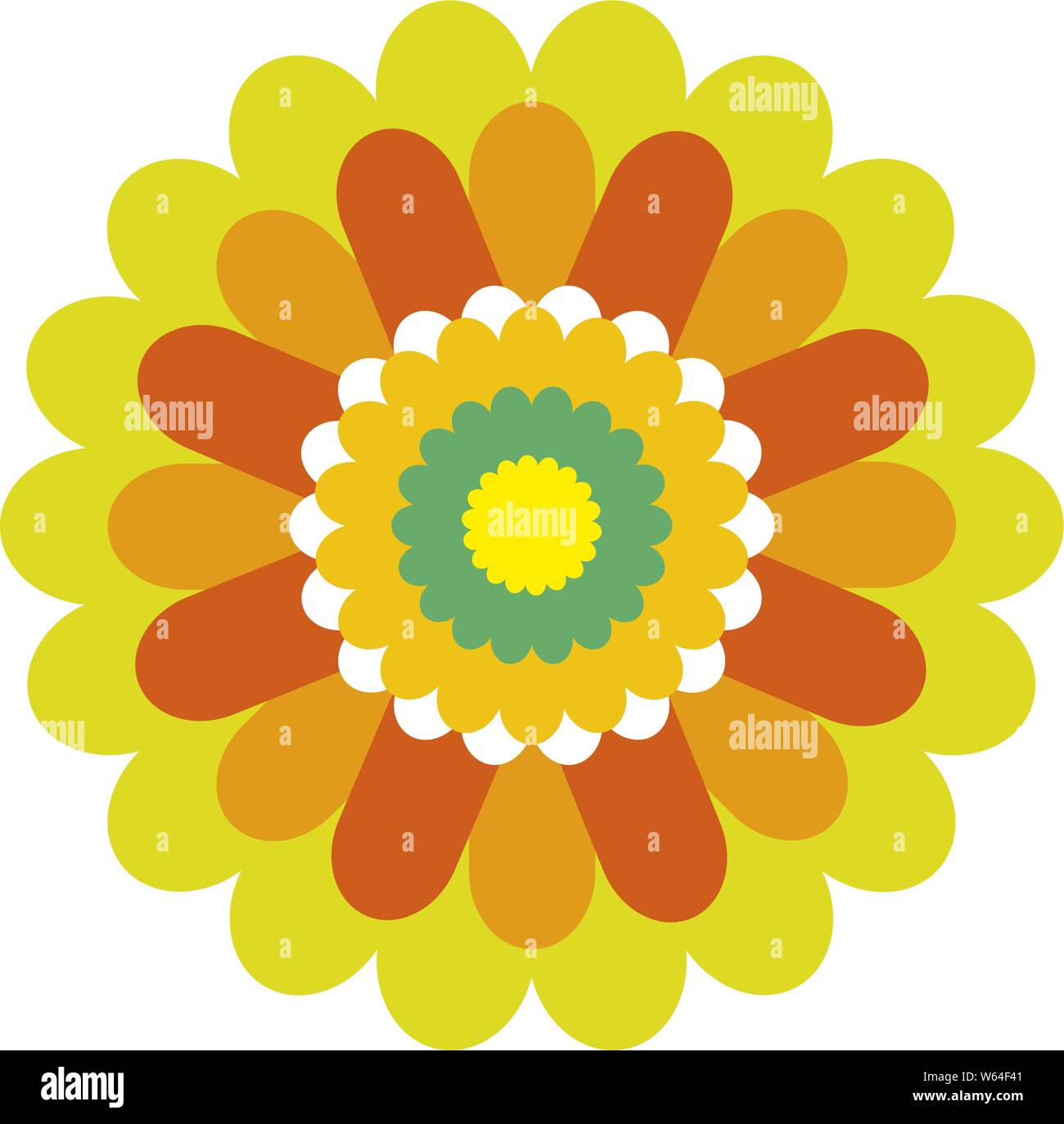 Vector illustration. Geometric simple daisy flower icon in regular