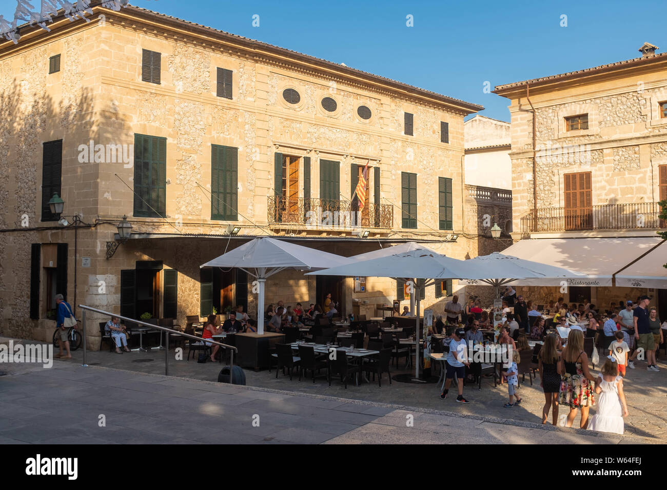 Town Square Pollenca Mallorca Stock Photo Alamy