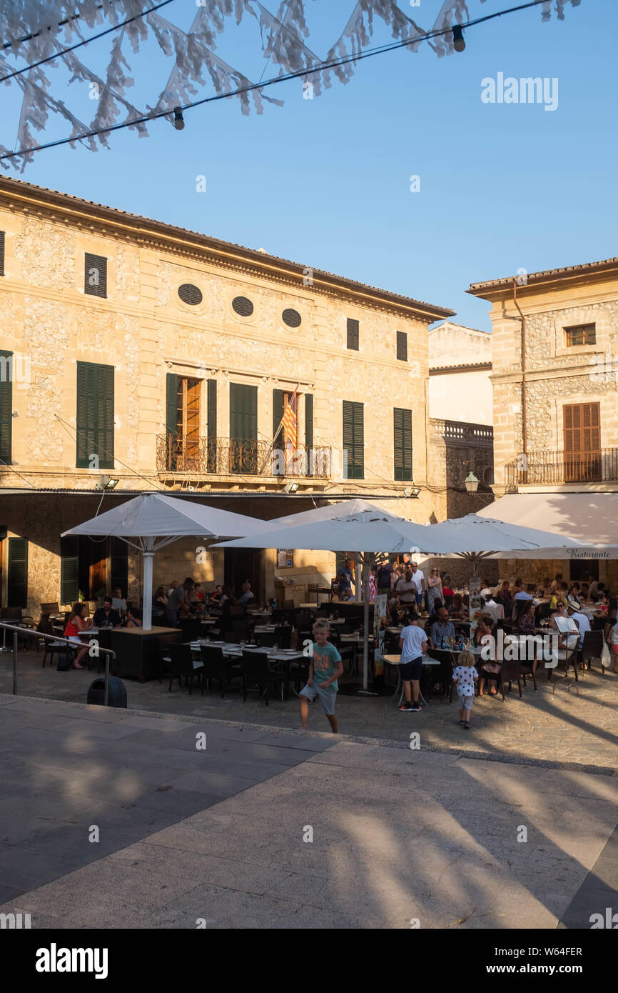 Town square, Pollenca, Mallorca Stock Photo - Alamy