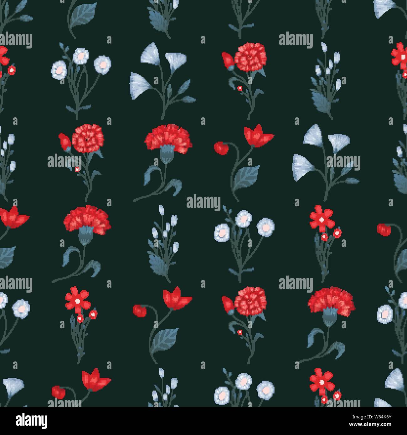 Seamless pattern Vector floral design with roses . Romantic background ...