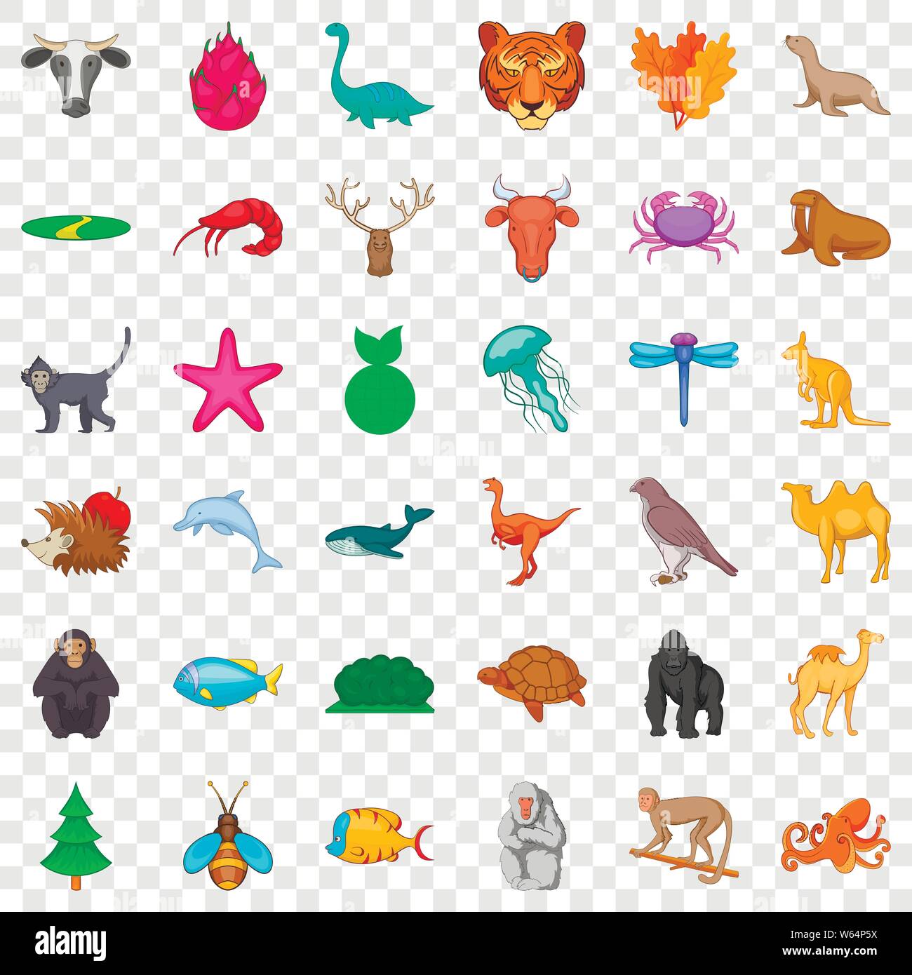 Fauna icons set, cartoon style Stock Vector Image & Art - Alamy