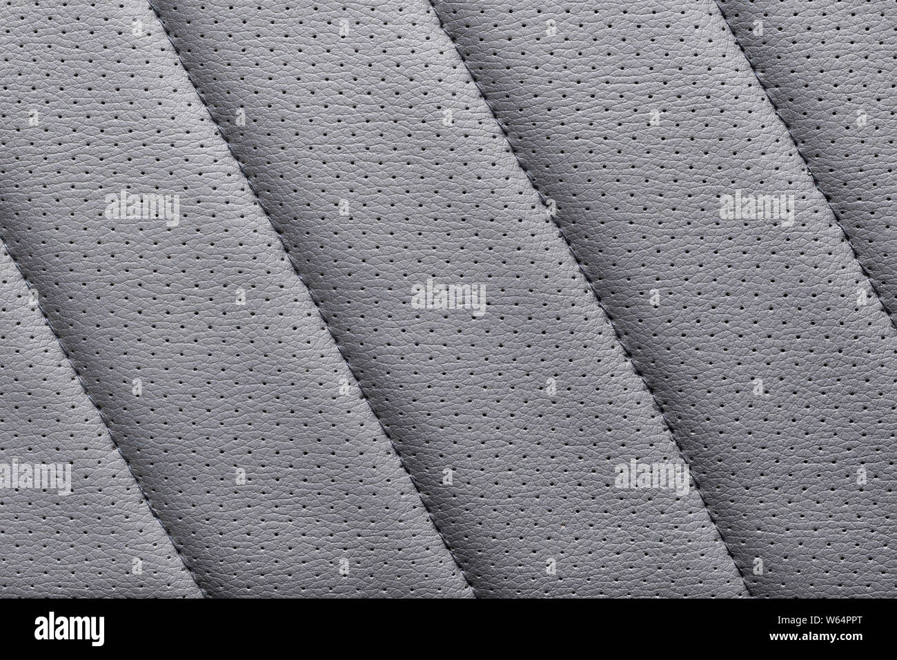 Gray diagonal stroked artificial leather close up. Large macro texture and background Stock Photo