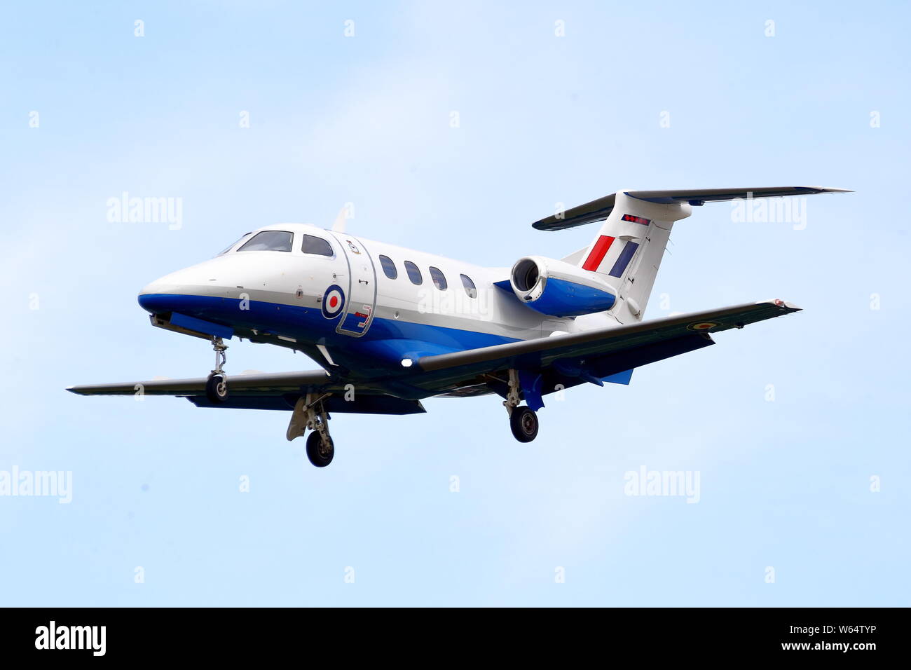 Embraer Phenom 100 arriving at RIAT 2019 at RAF Fairford, Gloucestershire, UK Stock Photo