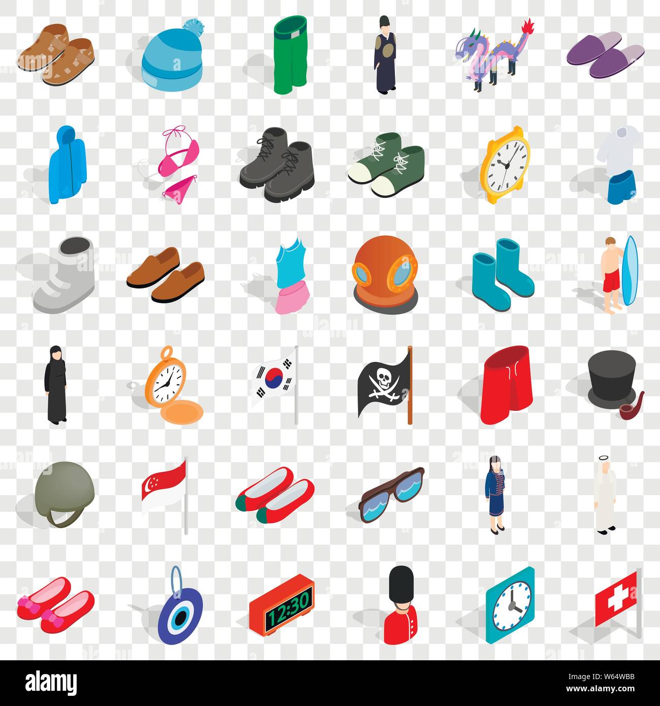Style icons set, isometric style Stock Vector