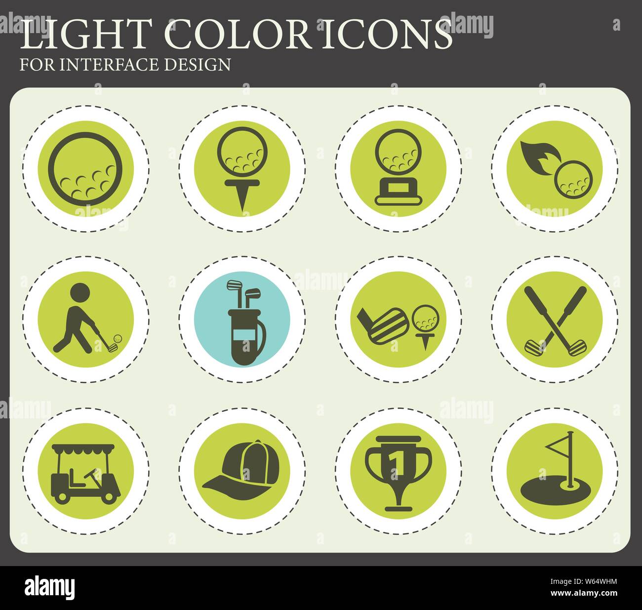 Golf vector icons for web and user interface design Stock Vector Image ...
