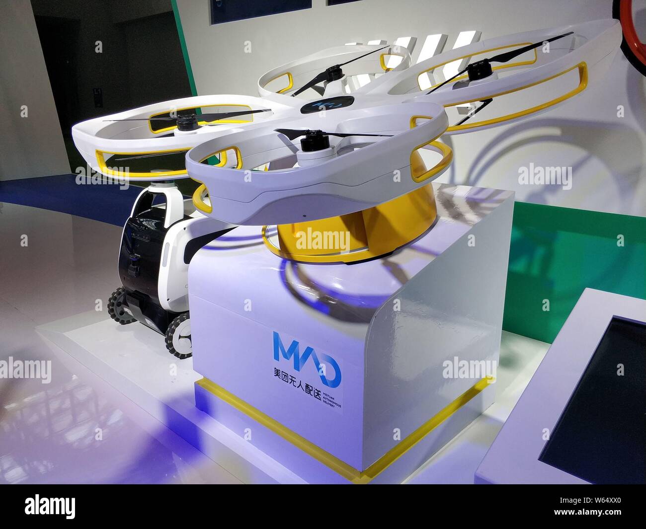 A UAV (unmanned aerial vehicle), or drone, of Meituan Autonomous Delivery  (MAD) Platform, is on display during the first Smart China Expo 2018 in  Chon Stock Photo - Alamy
