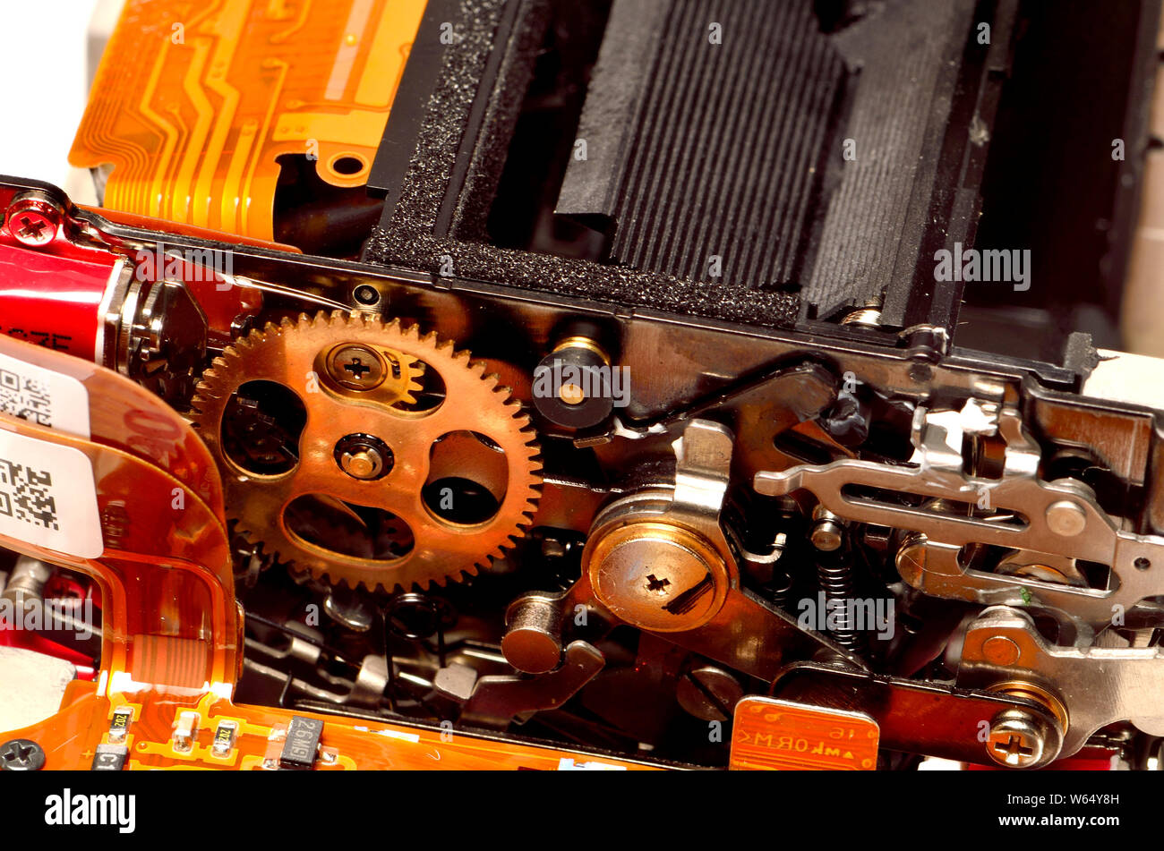 Workings of a digital camera (Nikon D200) Shutter mechanism Stock Photo