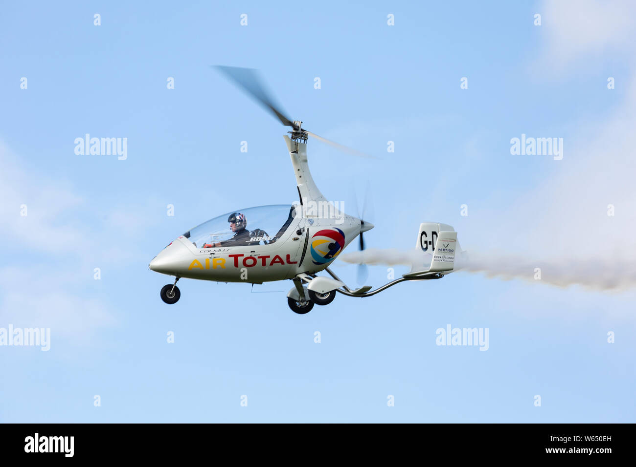 Autogyro Europe Calidus gyrocopter, registration G-DISP, displaying at Old Warden. Stock Photo