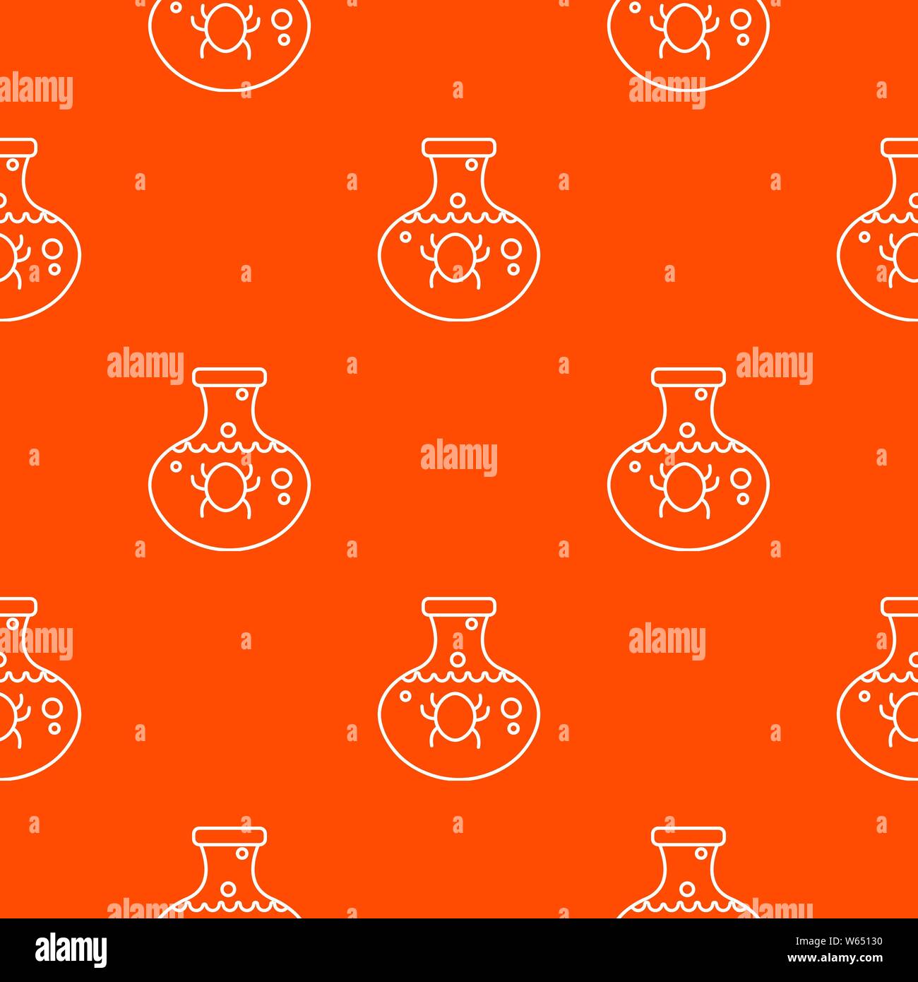 Chemical bug pattern vector orange Stock Vector