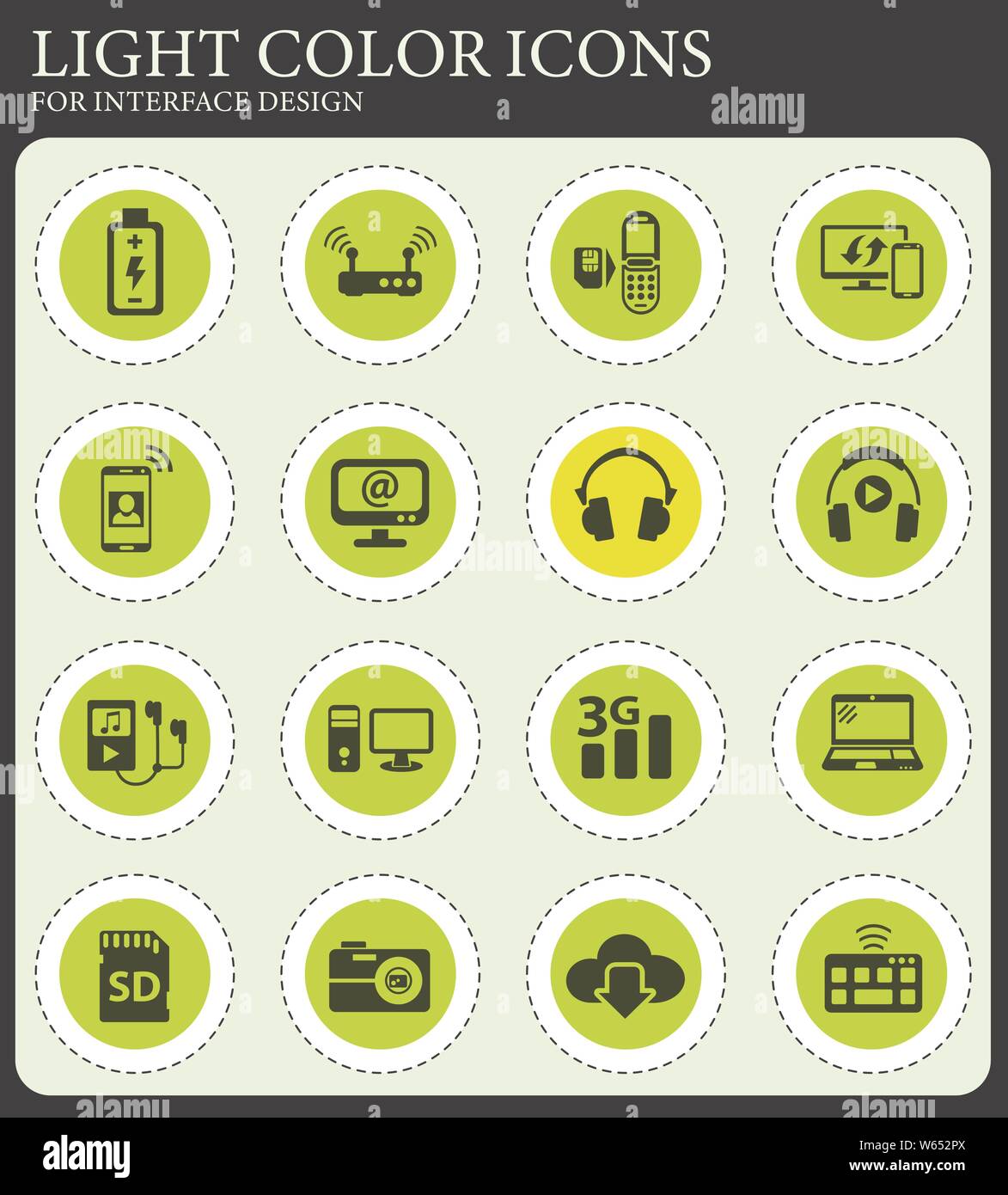 hi tech web icons for user interface design Stock Vector Image & Art ...