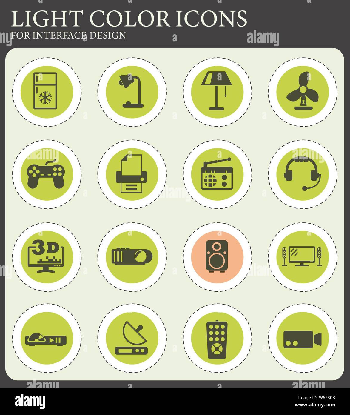 home appliances vector icons for web and user interface design Stock ...