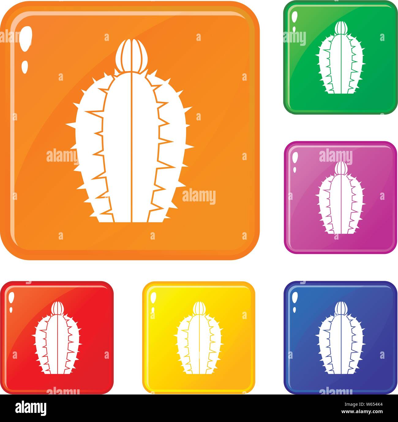 Blooming cactus icons set vector color Stock Vector Image & Art - Alamy
