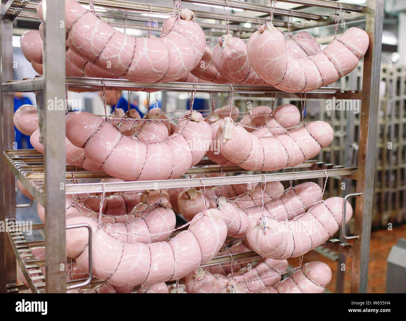Making sausages, food production in the factory Stock Photo Alamy