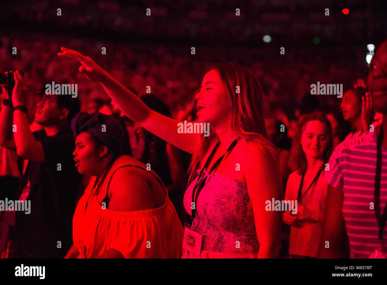 Hillsong Conference live at The O2 Arena, worshippers attend the