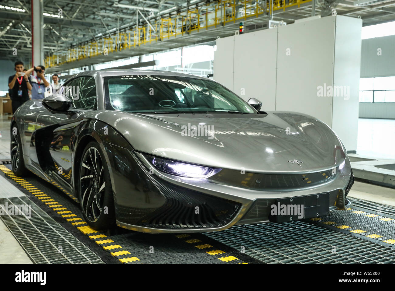 A newlyassembled Qiantu K50 electric roadster is pictured on the