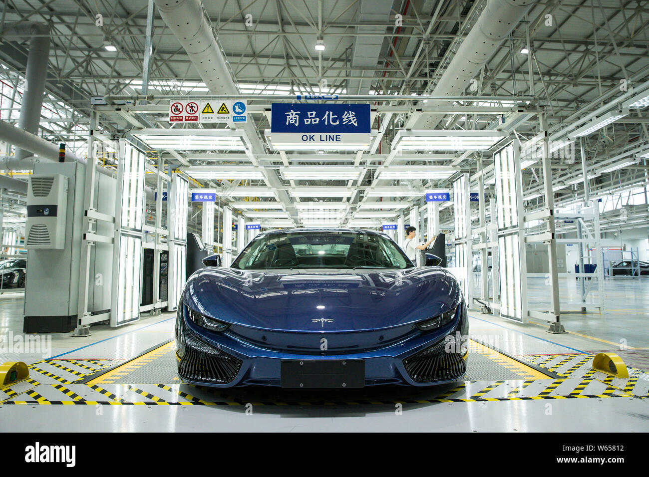 A newlyassembled Qiantu K50 electric roadster is pictured on the