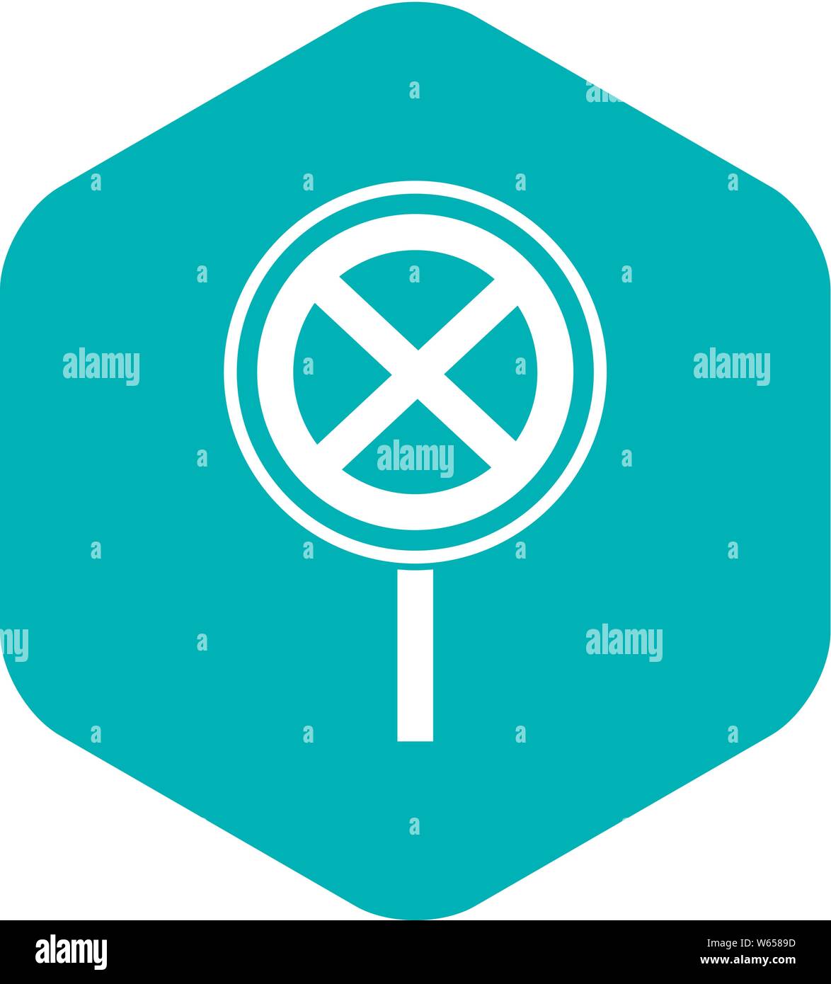 No stopping and parking sign icon, simple style Stock Vector Image ...