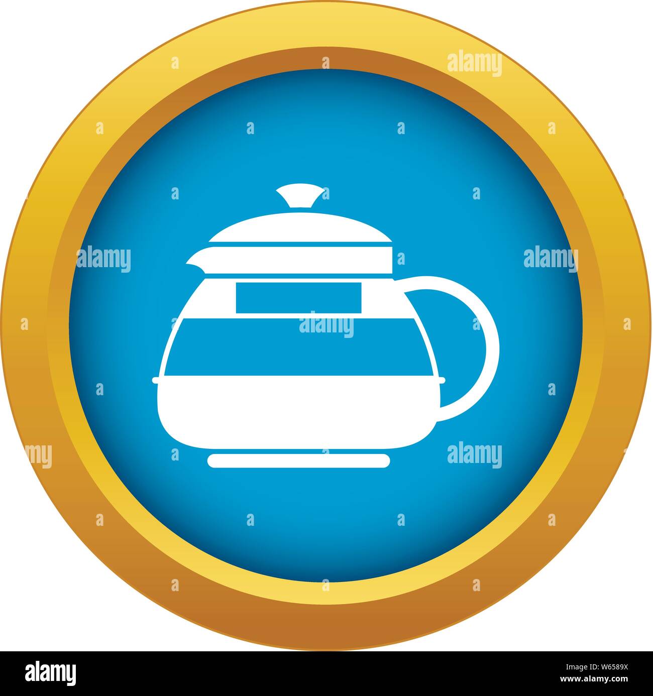 Glass teapot icon blue vector isolated Stock Vector Image & Art Alamy