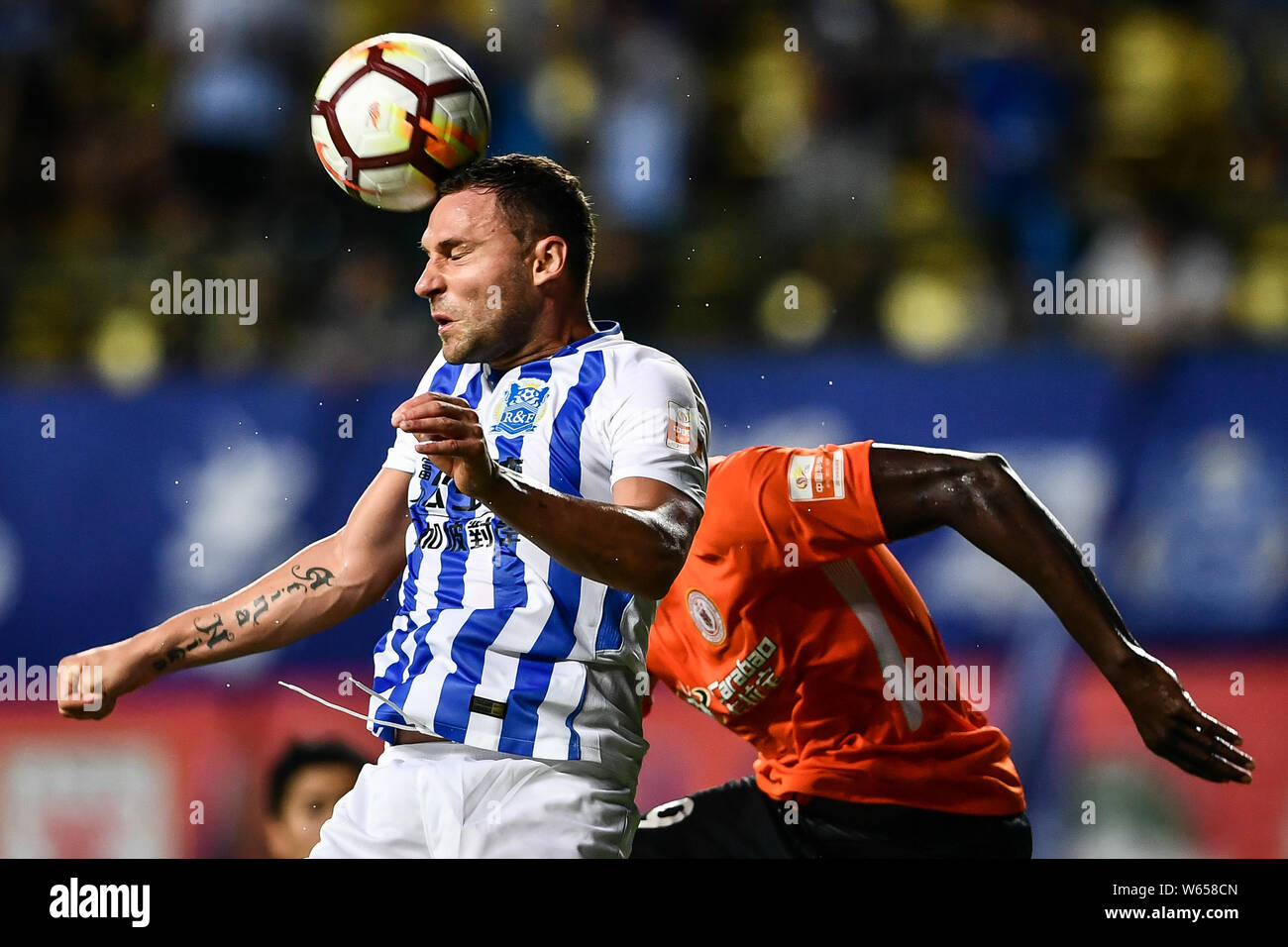 Istanbul, Turkey. 7th Apr, 2018. Dusko Tosic of Besiktas celebrates scoring  during 2017-2018 Turkish Super League match between Besiktas and Goztepe in  Istanbul, Turkey, on April 7, 2018. Besiktas won 5-1. Credit