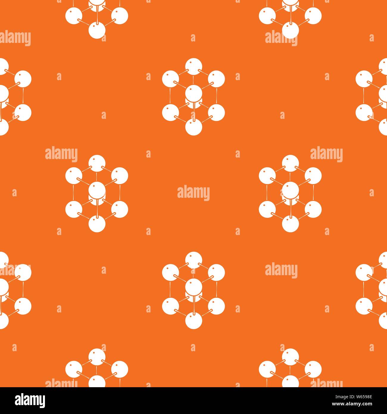 Cube molecule pattern vector orange Stock Vector