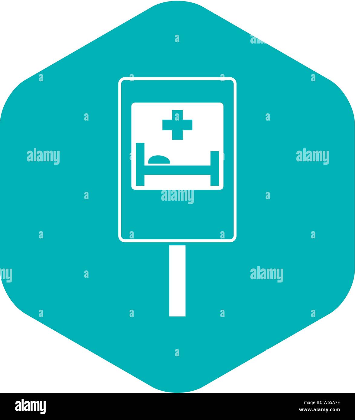 Symbol of hospital road sign icon, simple style Stock Vector Image ...