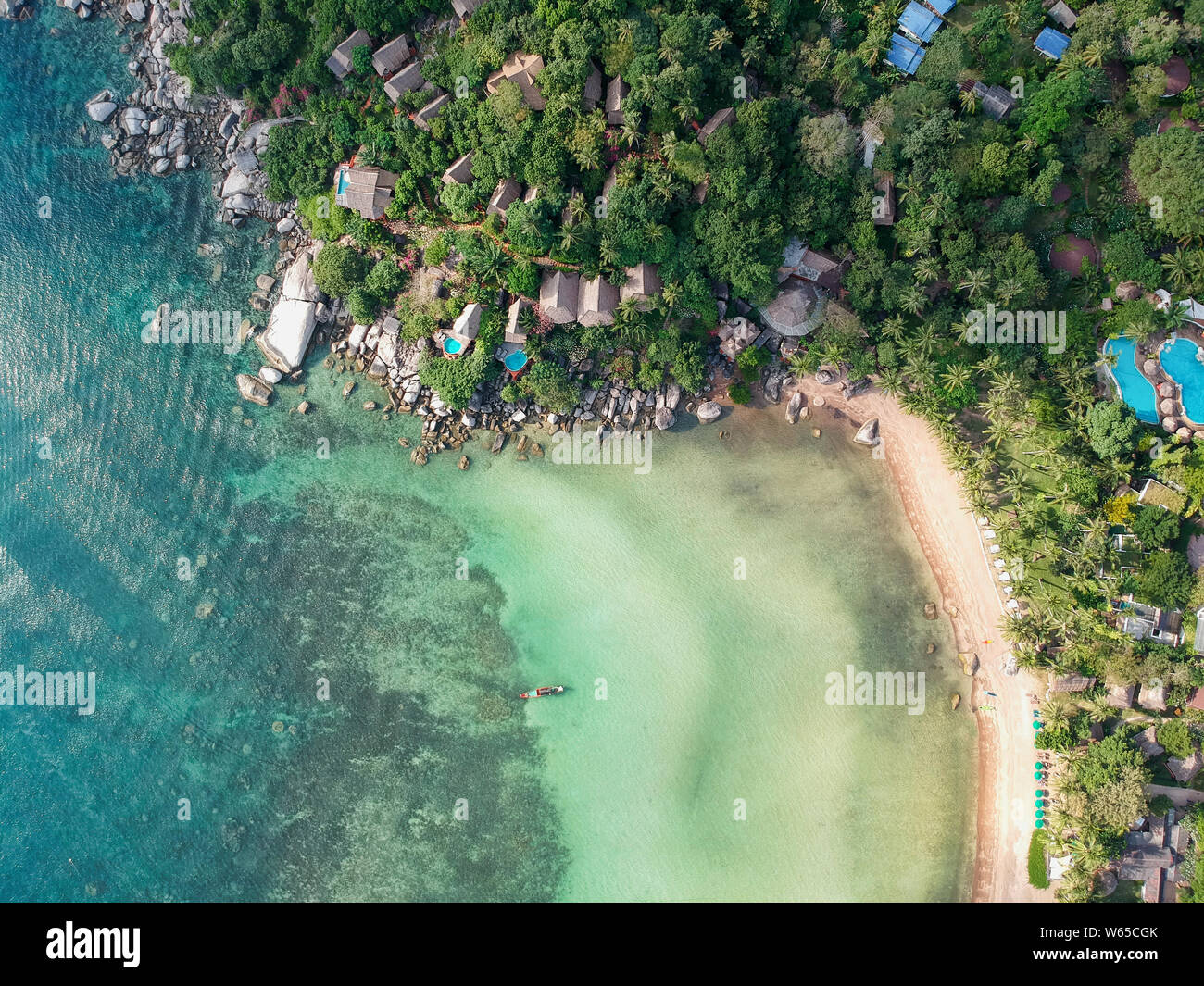 Aerial View On Sairee Beach Topical Island Of Koh Tao Thailand Stock Photo Alamy