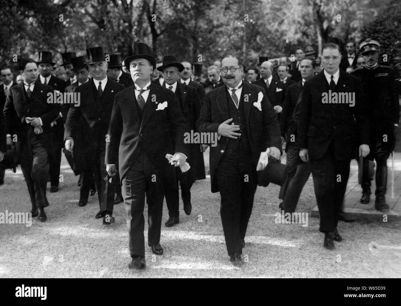 benito mussolini and ministers at the inauguration of the scientific agricultural council, 1930-40 Stock Photo