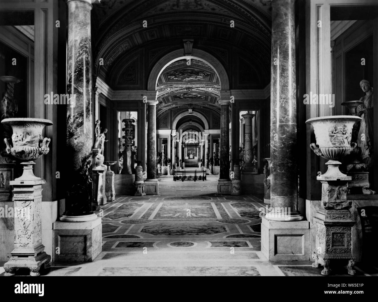 gallery of candelabra, Vatican museums, 1959 Stock Photo Alamy