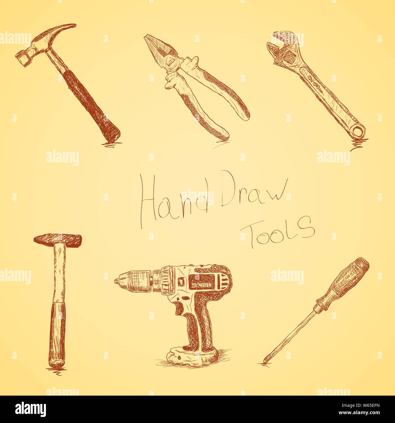 Handdraw tools set Stock Vector Image & Art Alamy