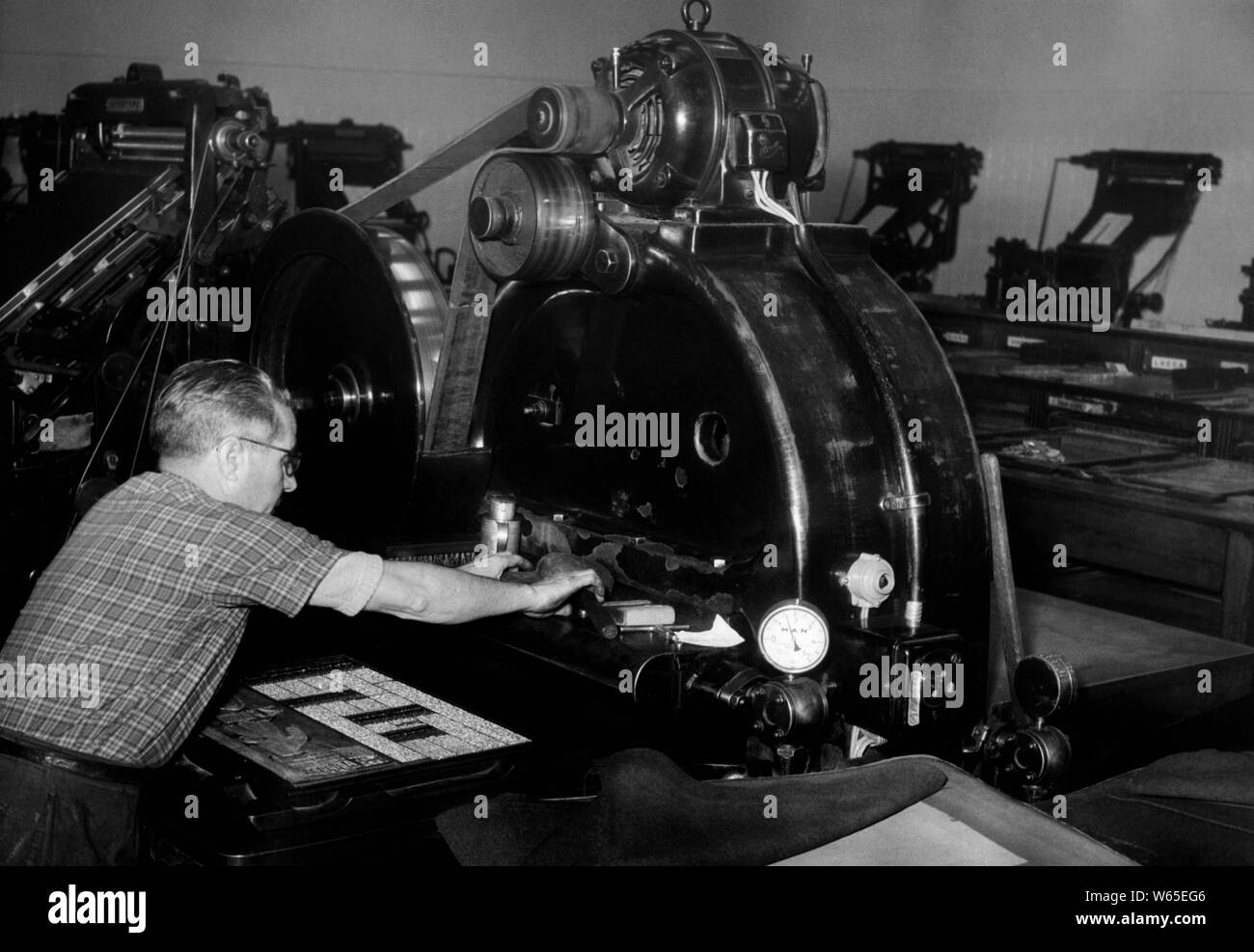 a press phase of the newspaper, 1960 Stock Photo