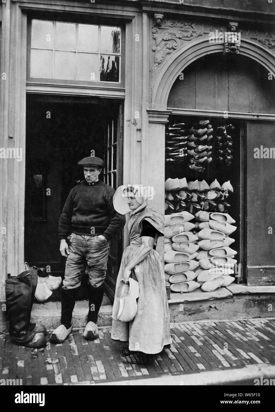 Dutch store with classic clogs, 1949 Stock Photo